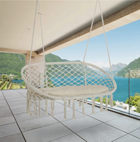 Balançoire suspendue en corde de coton écologique faite à la main en macramé Boho moderne pour l'extérieur pour la maison et le patio