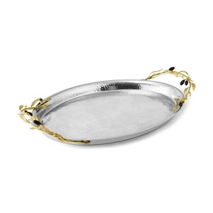 Plateau de service en métal fait main de qualité supérieure - Passe au lave-vaisselle et au micro-ondes, écologique pour la maison, l'hôtel, la restauration - Product Image 2