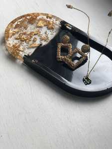 ถาดเสิร์ฟเรซินลายดอกไม้ทำด้วยมือเป็นมิตรต่อสิ่งแวดล้อมสำหรับเครื่องล้างจานใช้ในบ้านและร้านอาหาร - Product Image 3