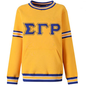 Polaire de qualité supérieure or sigma gamma rho côtes personnalisées Chenille broderie sweats femmes pull sweat - Product Image 4
