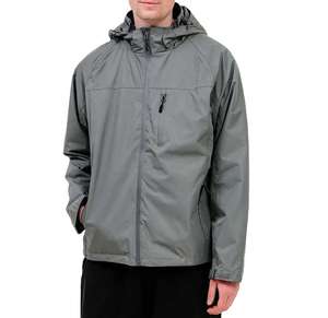 Veste de pluie ultra légère pour hommes, veste imperméable à capuche de couleur gris clair personnalisée avec fermeture éclair pour l'hiver, vente en gros - Product Image 3