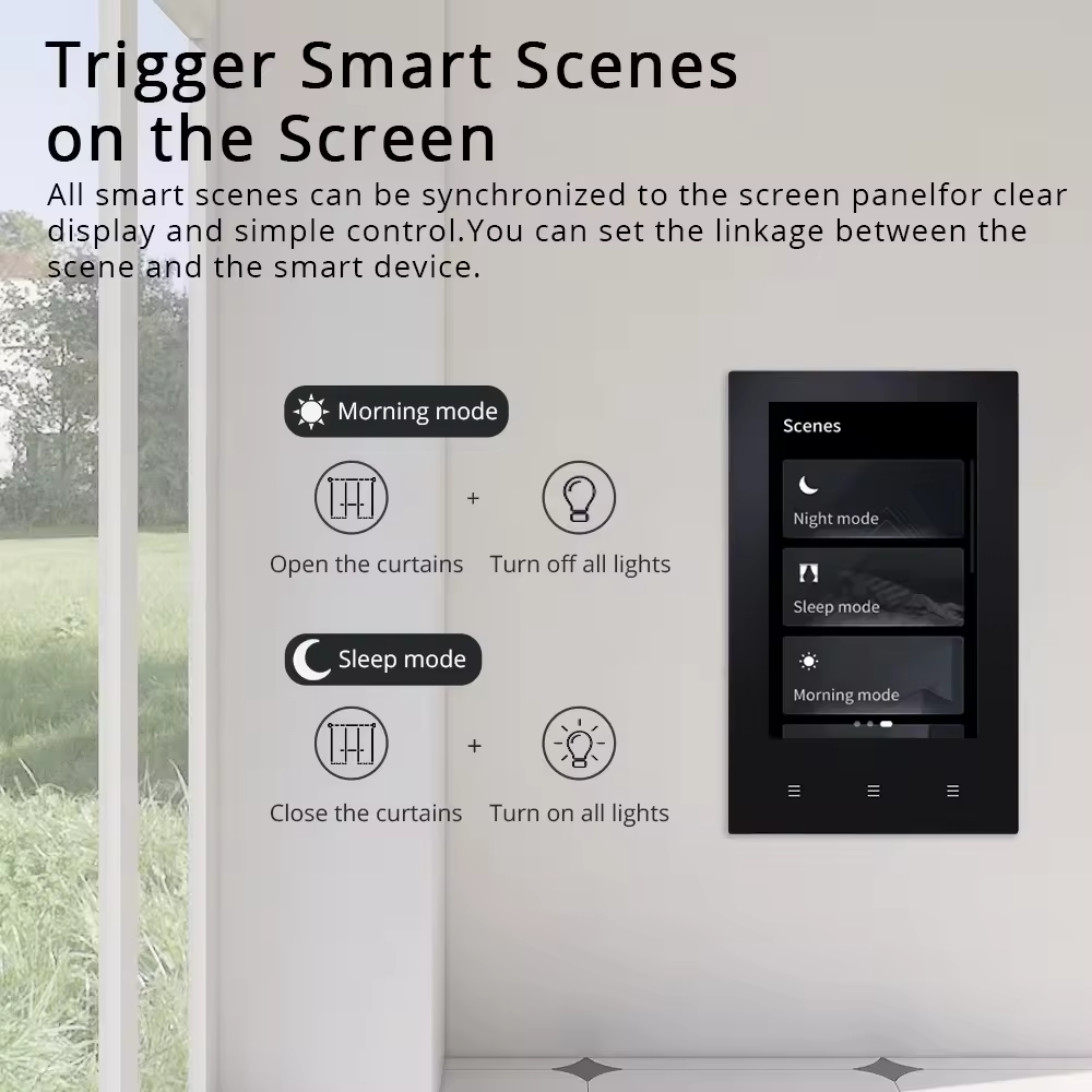 Tuya 4'' US Smart Home Control Panel with 3 Gang Switches ZigBee Gateway Hub Tuya Smart Devices for Switch Socket A/C Curtains · image 4