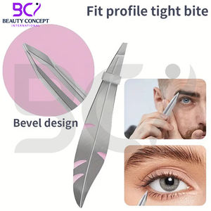 Pinzas de Cejas de Acero Inoxidable Personalizadas de Alta Precisión con Punta Inclinada, Herramienta Duradera para Depilación y Modelado de Cejas con Diferentes Diseños de Forma - Product Image 5