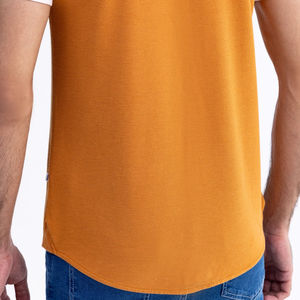Chemise d'été en popeline de coton moutarde décontractée personnalisable pour hommes 100% Bouton imprimé respirant anti-rétrécissement écologique - Product Image 6
