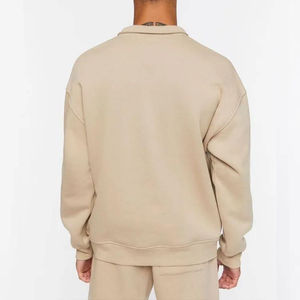 Sweat-shirt à demi-zip pour homme en coton 100% durable et durable avec col montant et broderie pour l'hiver - Product Image 2