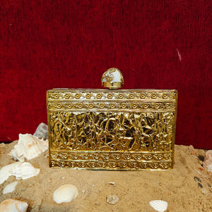 Luxury Mother of Pearl <b>Clutch</b> with Intricate Gold Filigree Work Handmade Bridal Evening <b>Bag</b> <b>for</b> <b>Wedding</b> Party Occasions - Product Image 4