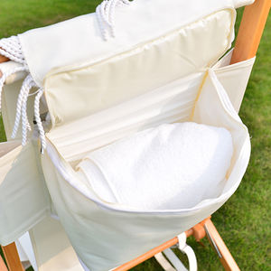 Cổ Trắng sang trọng gấp ghế bãi biển-Tùy chỉnh thiết kế, dịch vụ OEM, khung gỗ & giữ cốc cho ngoài trời - Product Image 4