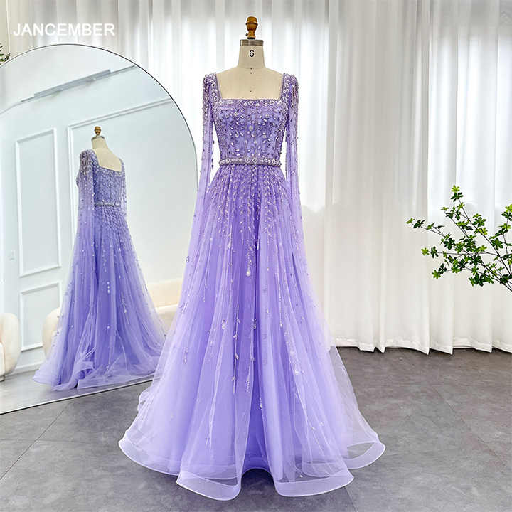 Beige Mermaid Shawl Yarn Sexy Beaded Feathers Luxury Dubai Evening Dresses Gowns  2025 For Women Party LA72142