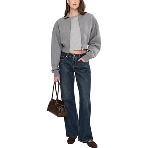 2026 <b>Top</b>-Seller Vintage Baggy for Indigo Women's Jeans for Casual Everyday Wear <b>Low</b> Rise Straight Leg 100% Cotton Quick Jeans - Product Image 5