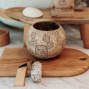 อุปกรณ์ตกแต่งงานอีเวนต์,ที่วางเทียนหอมกะลามะพร้าวแบบชนบทสำหรับเทียนจากชาม Coco - Product Image 5