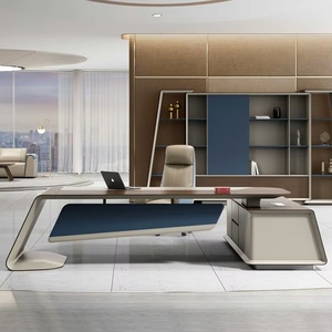 Luxury Wooden Executive Desk Modern Manager Office Table Modular Design MDF Panel Home Office Furniture C Suite CEO <b>Workstation</b> - Product Image 4