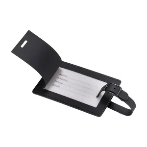 Porte-étiquette de bagage personnalisé en PU souple, accessoire pour badges et gadgets - Product Image 1
