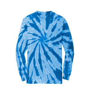 Chemise à manches longues bleu vif à motif tie-dye en spirale |   T-shirt unisexe en coton doux |   Vêtements de mode tendance |   Fournisseur en gros - Product Image 3