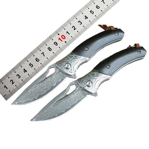 Cuchillo de cocina de hoja fija de acero de Damasco de grado Industrial Premium mango de madera Funda de cuero Pakistán cuchillo hecho a mano para exteriores - Product Image 2