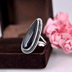 <b>Boho</b> Style Classical <b>Ring</b> Jewelry for Women <b>Silver</b> Jewelry 925 Sterling <b>Silver</b> Black Onyx Gemstone Handmade <b>Ring</b> Gift for Love - Product Image 4