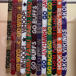 สายกระเป๋าลูกปัดแก้วลายตารางสีน้ำเงิน CRYSTAL CRAFT ประดับด้วยลูกปัดเม็ดเล็กสีขาวทองแบบกำหนดเอง เครื่องประดับแฟชั่นอินเดียสำหรับกระเป๋า - Product Image 4