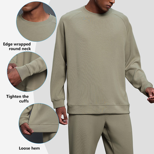 <b>Men</b> Thick Heavyweight 100% Cotton Winter Sweatshirts <b>Fleece</b> Streetwear <b>Oversized</b> Solid Quick Dry Pullover <b>Hoodies</b> - Product Image 5