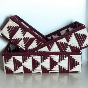 Top Quality Maroon Customizable Cotton Rectangular <b>Hamper</b> Basket Multipurpose Storage Organizer <b>Box</b> Made in India - Product Image 1