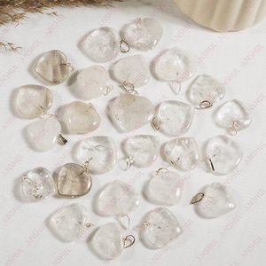 Modern Design Superior Crystal Quartz Heart Shape Pendants Premium Quality Handmade Wholesale Handmade at Competitive Price - Product Image 1