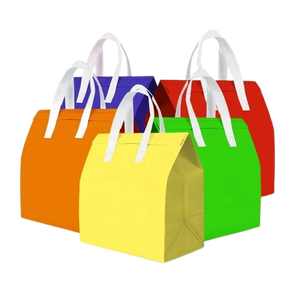 Bolsa de almuerzo con diseño de cartón con aislamiento térmico ecológico, bolsa de almuerzo no tejida para entrega de alimentos, bolsa de transporte fresca reutilizable - Product Image 1