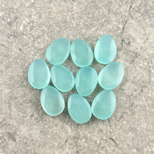 Oeuf d'aigue-marine naturelle de forme ovale en vrac 13x18mm Cabochon Brioleette diamant matériel pour la fabrication de bijoux - Product Image 2