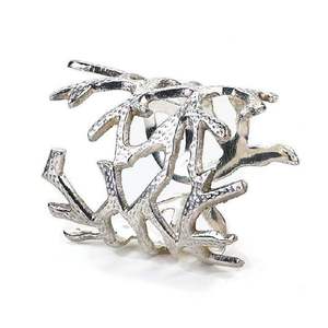 Ensemble de 4 ronds de serviette en fer métallique forme personnalisée finition argentée décoration de table parfaite tissu tenant accessoire de salle à manger - Product Image 5