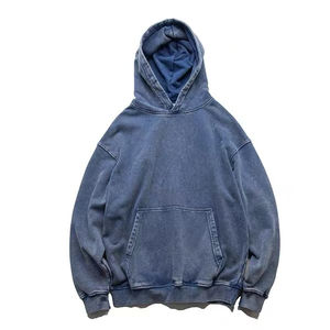 High Street Winter Vintage <b>Washed</b> Solid Color Hooded Sweatshirt American Street Loose Fried Snowflake Hoodie - Product Image 2