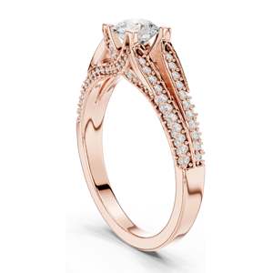 Bague en diamant de laboratoire rond brillant de 0,944 CT pour femmes, clarté VVS-VS EF, or 18 carats, 14 carats, 10 carats et argent 925, rose, jaune - Product Image 5