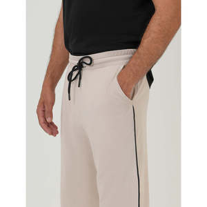 DEZBA Stylish Regular Basic <b>Man</b> <b>Trousers</b> 100% Cotton <b>Elastic</b> Waist Straight Fit Customizable Logo Zipper Decoration Size XL - Product Image 4