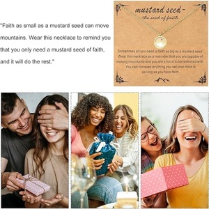 Collar <span class=keywords><strong>de</strong></span> Fe para Mujer, Collar con Colgante <span class=keywords><strong>de</strong></span> <span class=keywords><strong>Montaña</strong></span> Dorada y Semilla <span class=keywords><strong>de</strong></span> Mostaza, Joyería Religiosa Cristiana, Regalo para Mamá y Amigas - Product Image 6