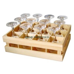 Rectangle <b>Wine</b> <b>Glass</b> <b>Bottle</b> Holder in Natural Wood Bamboo <b>Wine</b> Rack Perfect <b>for</b> Resort Hotel Ware Guests and Beer <b>Glass</b> Storage - Product Image 4