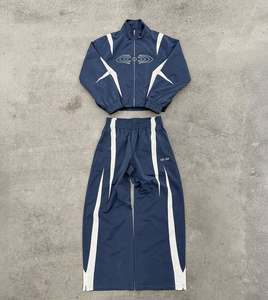 2025ชุดวอร์มผ้าไนลอนสำหรับผู้ชายกางเกงกันลมมีซิปใส่โลโก้ได้ตามต้องการ - Product Image 6