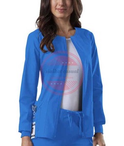 Hospital Scrubs Unisex Cómodo Cremallera Enfermería Chaqueta Enfermera Médico Scrubs Chaquetas - Product Image 4