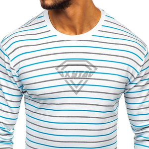 Camiseta Ringer de algodón para hombre, manga larga, de alta calidad, lisa, cuello redondo, manga larga, informal, cómoda, camisetas de manga larga para hombre - Product Image 4