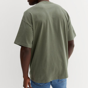 เสื้อยืดผ้าฝ้าย100% คุณภาพหนักสำหรับผู้ชายเสื้อยืดพิมพ์โลโก้แบบกำหนดเองเสื้อยืดโอเวอร์ไซส์สำหรับผู้ชาย - Product Image 4