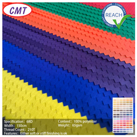 Tissu en polyester taffetas ripstop à grille carrée OEM 68D 210T avec PU.