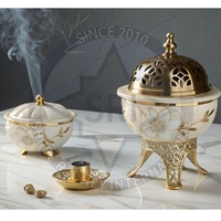 Brûleur d'encens en laiton Shree Radhey à motif arabe du Ramadan, en bois de santal indien naturel, écologique, diffuseur anti-odeur
