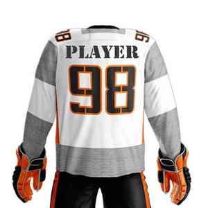Tenues de hockey sur glace personnalisées par sublimation pour joueurs compétitifs – Tissu polyester doux au toucher, résistant à l'humidité, impression durable - Product Image 2