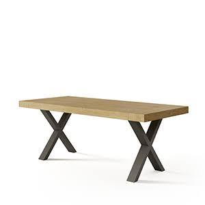 Luxury Industrial Design <b>Dining</b> <b>Table</b> - Rustic X-Leg <b>Extendable</b> <b>Wooden</b> Conference and Home <b>Table</b> - Product Image 3