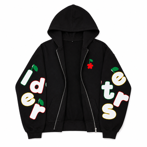 Sudadera con Capucha, Diseño de Letras con Estampado de Cereza Negra, Unisex, Casual, Primavera, Tejido de Punto, 100% Poliéster, Transpirable, Corte Regular - Product Image 4