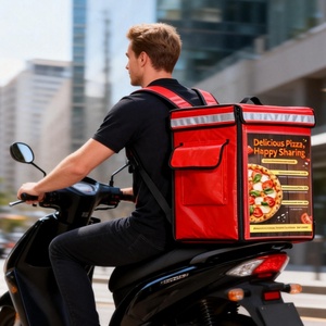 Mochila Grande Impermeable y Aislada para Entrega de Pizza en Moto, Bolsa Reutilizable para <span class=keywords><strong>Doordash</strong></span> con Correa, Mochila para Catering - Product Image 1