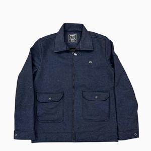 Chaqueta de bombardero Varsity de lana delgada vintage informal para hombre AZUL personalizada del proveedor indio directo, chaqueta de invierno 100% de algodón a prueba de viento - Product Image 1