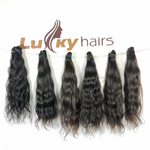 100% brut vierge vietnamien Remy ondulé faisceaux pleine cuticule aligné cheveux humains Machine Double trame tissage naturel Extensions de cheveux - Product Image 3