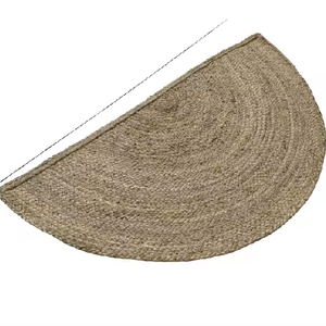 Alfombras trenzadas de yute 100% de medio círculo tejidas hechas a mano naturales más vendidas, alfombrillas para puerta, alfombras para el hogar, Hotel, cocina, sala de estar - Product Image 1