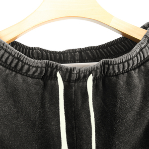 Short en coton noir délavé à l'acide vintage en gros pour hommes Design vieilli de qualité personnalisée avec poches expédition DDP - Product Image 4