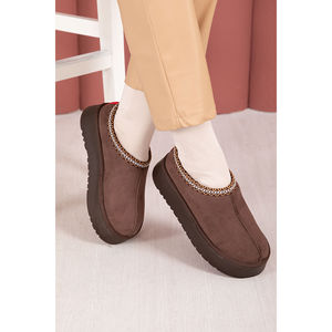 Botas Mini Marrones de Media Pantorrilla con Forro de Piel Genuina, Suela Gruesa, Altura al Tobillo, Térmicas, Impermeables, Cálidas, con Caña de Cuero y Piel de Oveja - Product Image 3