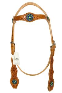 Headstall Western en cuir véritable de haute qualité, conception de couleur sculptée pour l'équitation équestre, prix compétitif - Product Image 6