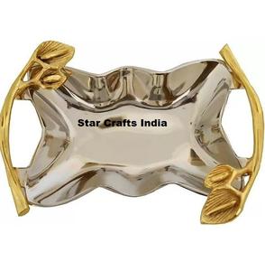 Plateau de service carré en acier inoxydable poli miroir de haute qualité plateau en métal multifonctionnel de cuisine de restaurant commercial - Product Image 2