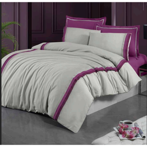 Luxury <b>King</b> <b>Size</b> 6-Piece Satin Cotton Wrinkle Free Bedding Set Modern Style XL Duvet Cover Fitted <b>Sheet</b> Solid Pattern Machine - Product Image 6