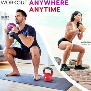 Kettlebells de neopreno para entrenamiento de fuerza de cuerpo completo para entrenamientos en el hogar y en el gimnasio, incluidos columpios de elevación - Product Image 2